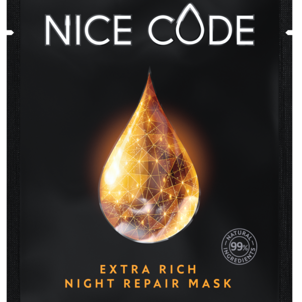 Тканевая маска для ночного обновления кожи Nice Code Night repair с маслом амлы